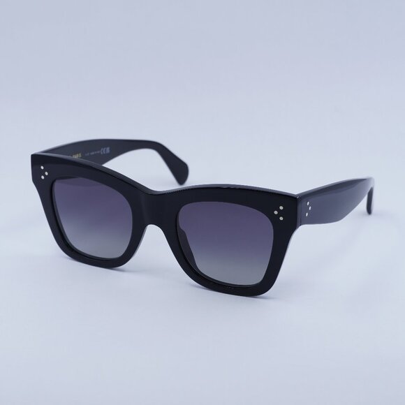 Celine CL4004IN 01D Sunglasses Black Cat Eye Frame, Grey Polarized Lenses - Picture 1 of 9